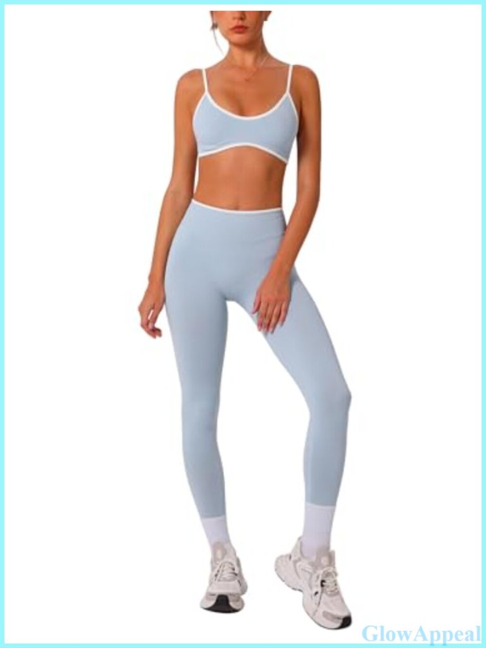 Seamless 2 Piece Workout Set Strappy Sports Bra High Waist Leggings